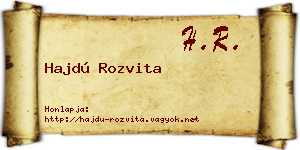 Hajdú Rozvita névjegykártya